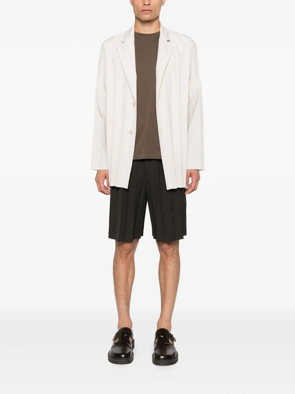 Homme Plissé Issey Miyake Gestreepte blazer Beige