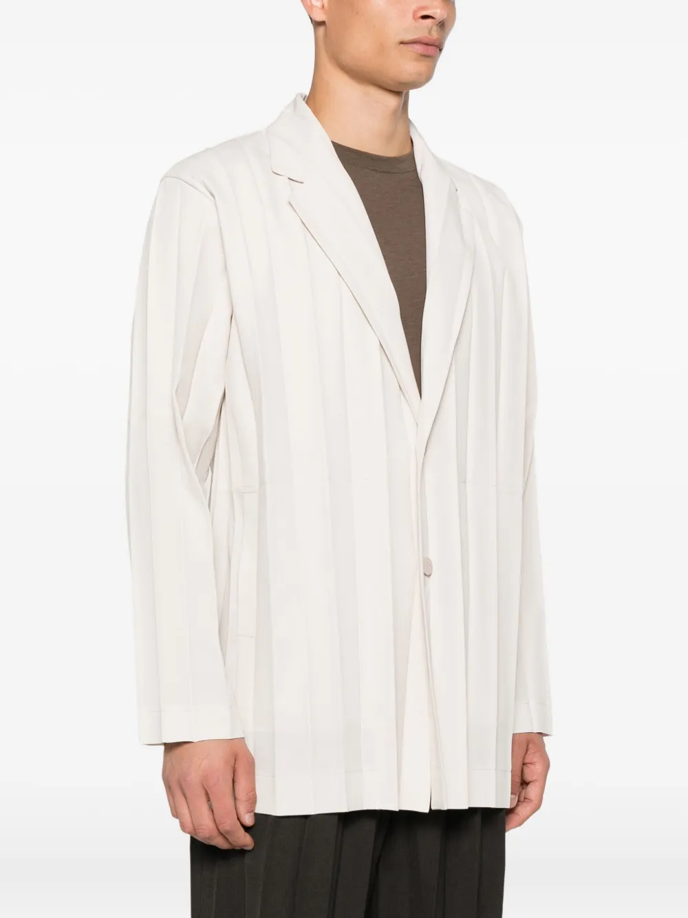 Homme Plissé Issey Miyake Gestreepte blazer Beige