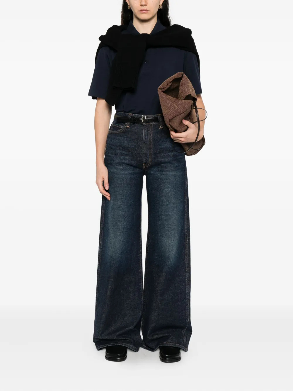 FLORE FLORE three-button cotton polo shirt - Blauw