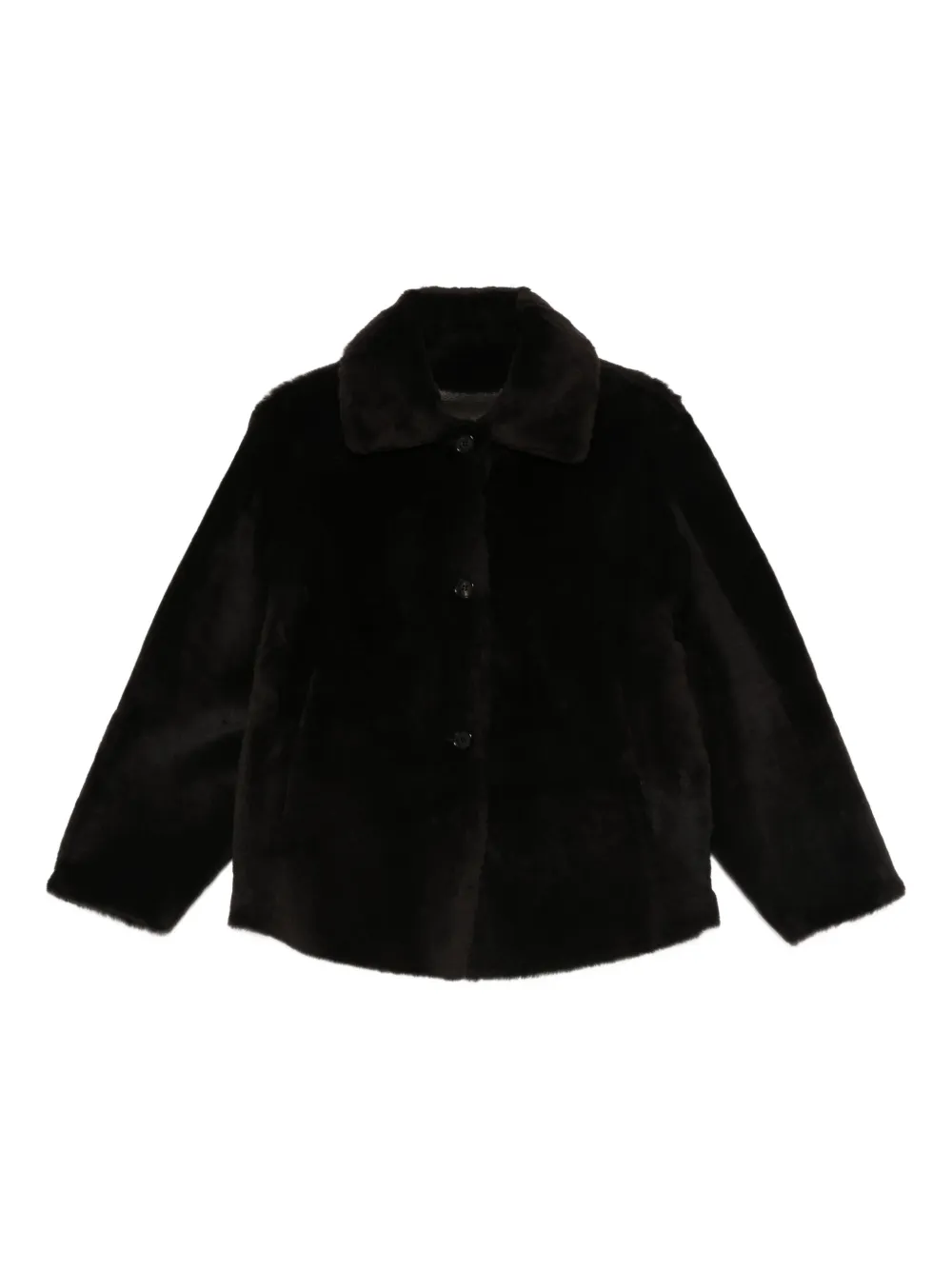 buttoned shearling jacket