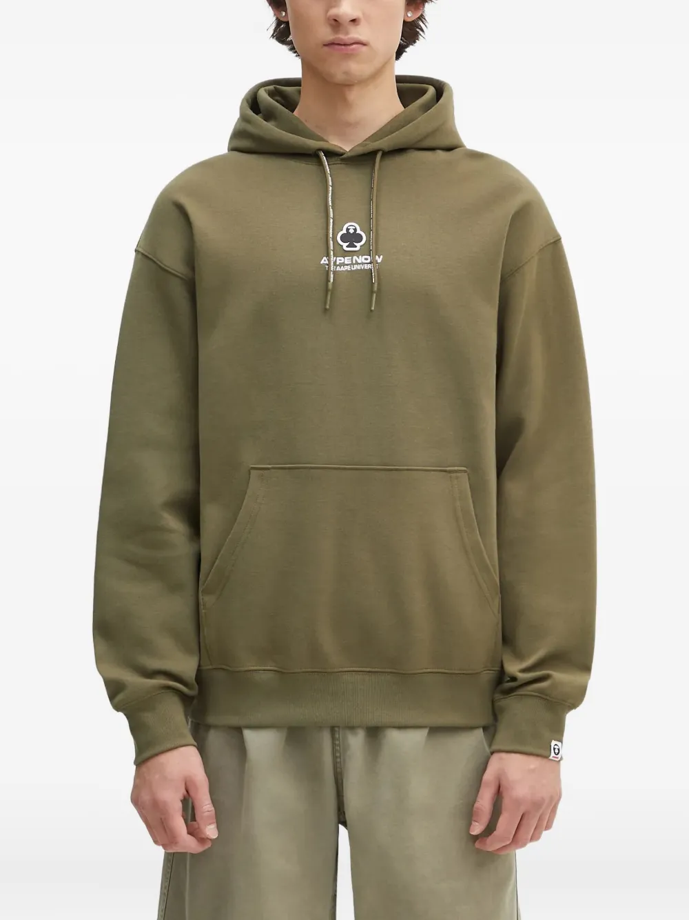 AAPE BY *A BATHING APE logo-embroidered hoodie Groen