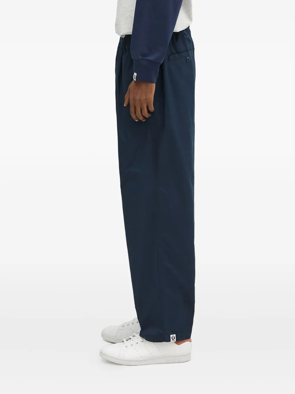 AAPE BY *A BATHING APE pleat-detail drawstring trousers Blauw