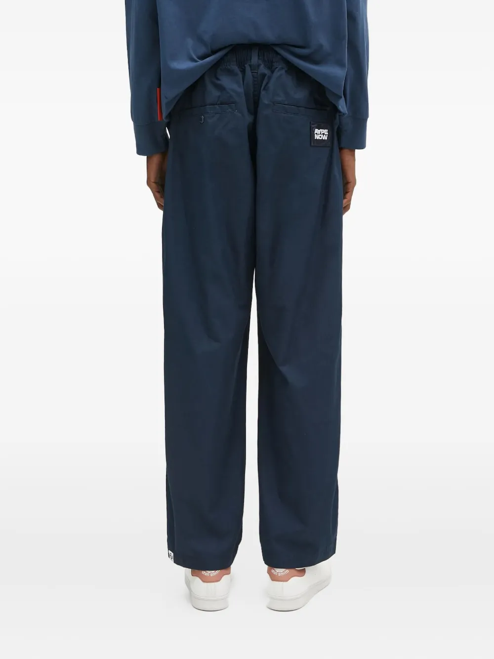 AAPE BY *A BATHING APE pleat-detail drawstring trousers Blauw