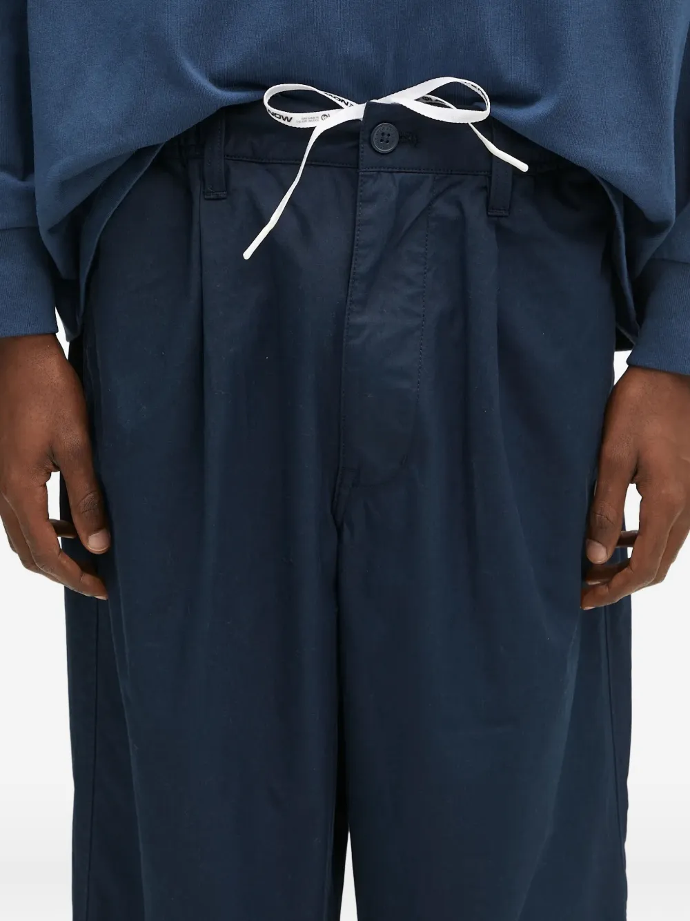 AAPE BY *A BATHING APE pleat-detail drawstring trousers Blauw