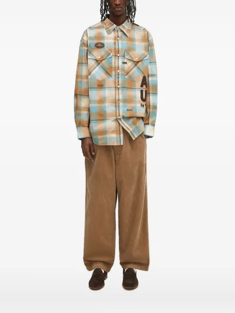 AAPE BY *A BATHING APE® plaid logo shirt