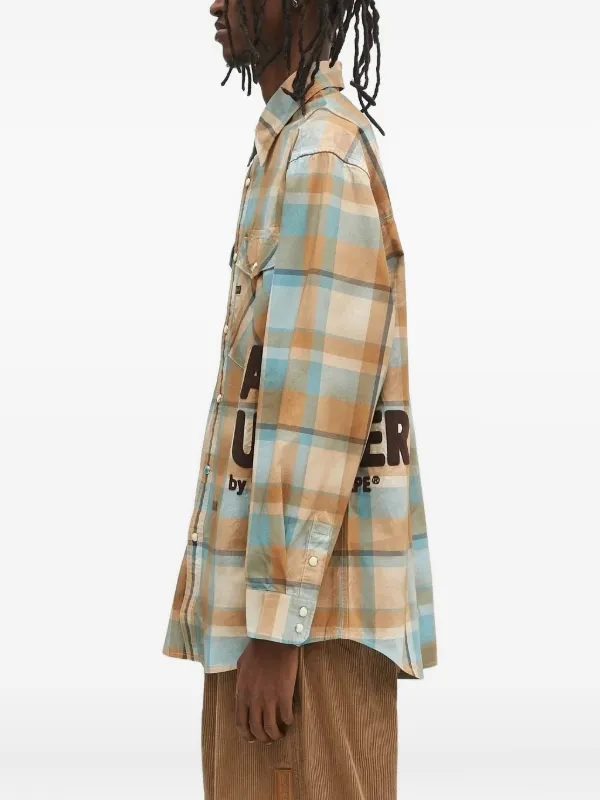 AAPE BY *A BATHING APE® チェック シャツ | ニュートラル | FARFETCH JP