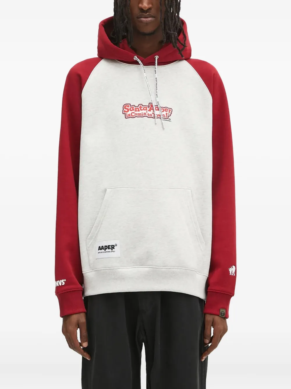 AAPE BY *A BATHING APE raglan-sleeve graphic hoodie Grijs