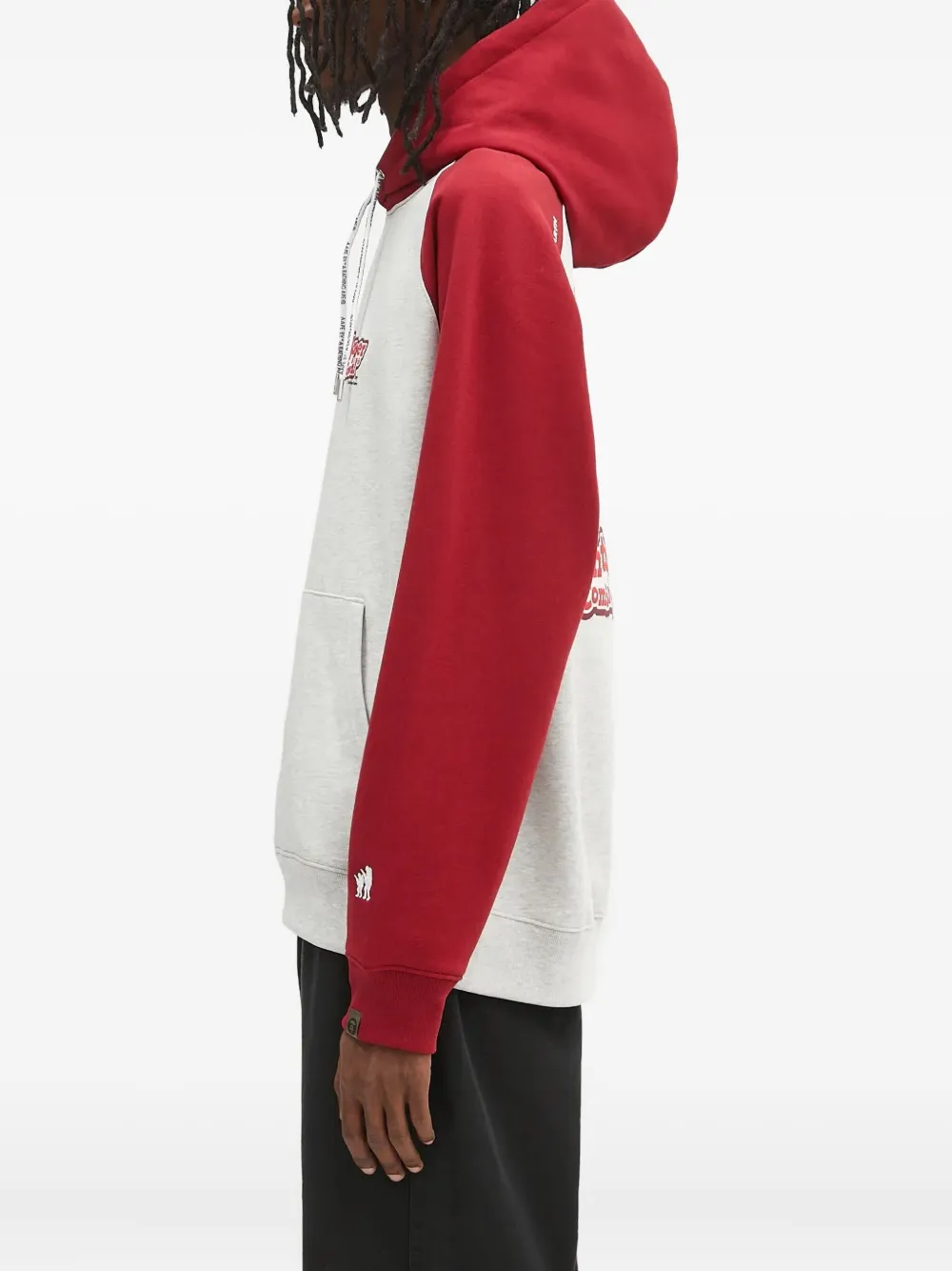 AAPE BY *A BATHING APE Grafische hoodie met raglan mouwen Grijs
