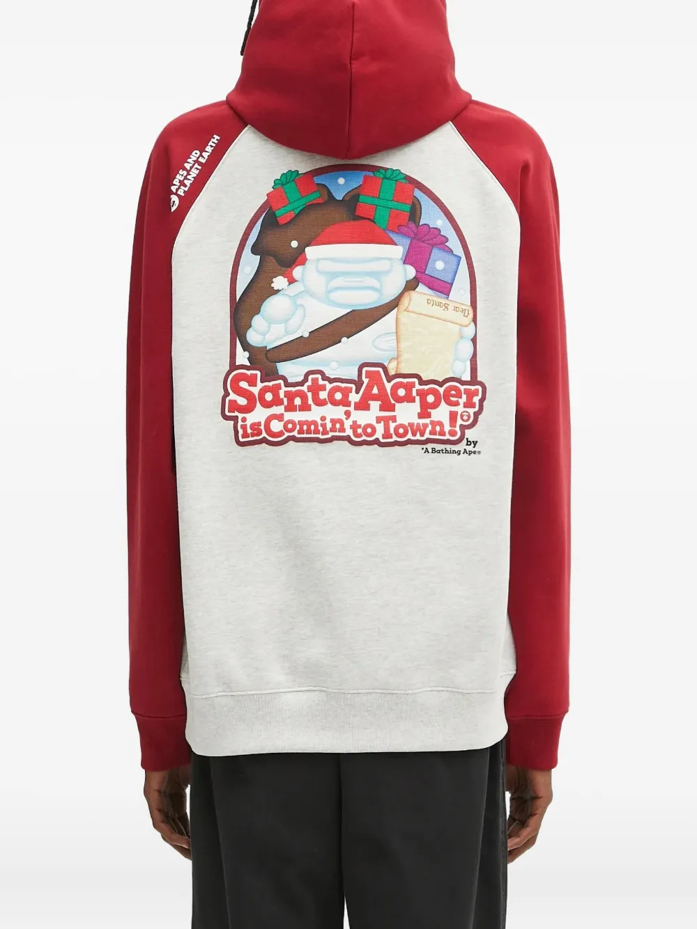 AAPE BY *A BATHING APE Grafische hoodie met raglan mouwen Grijs