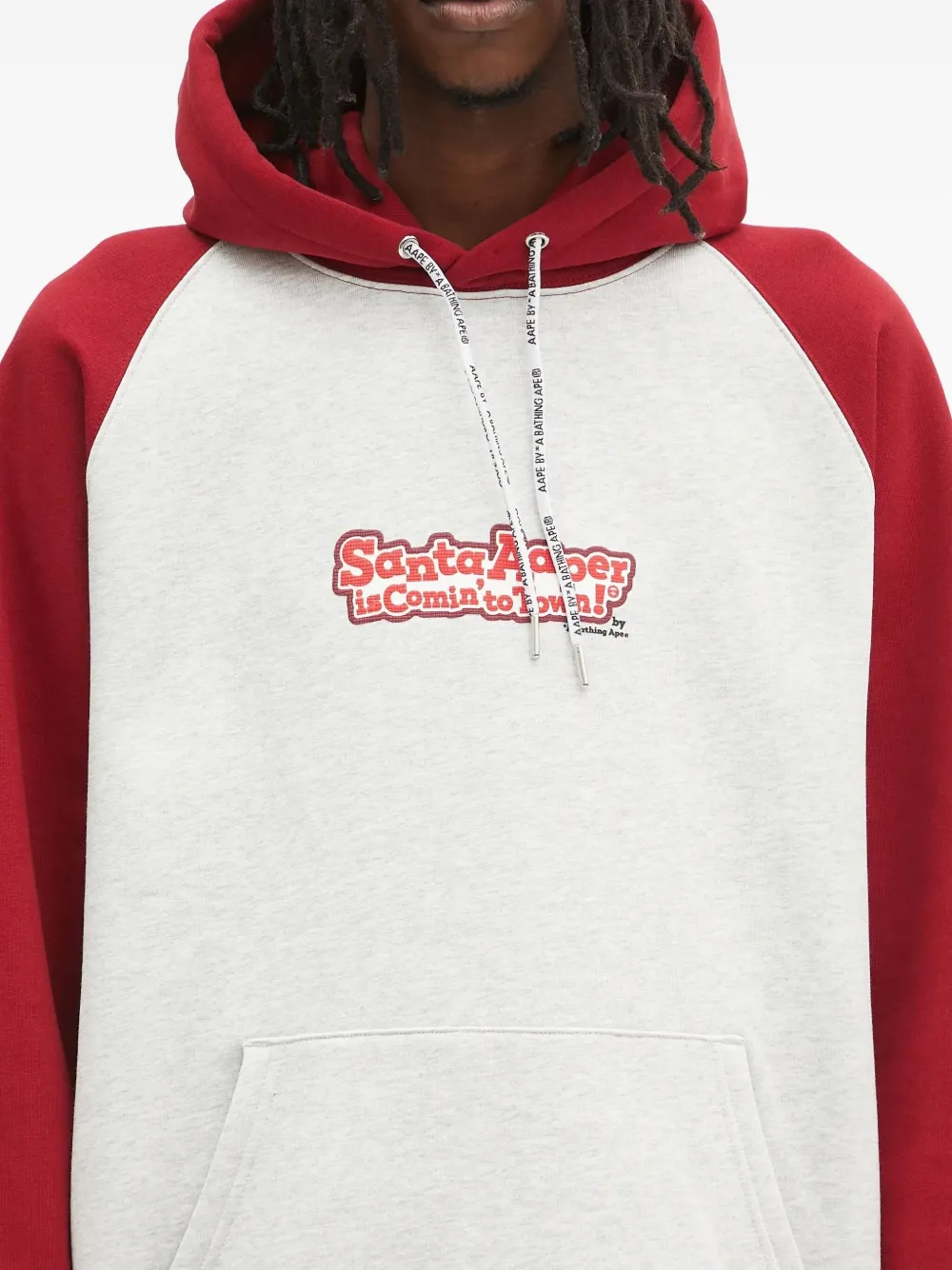 AAPE BY *A BATHING APE Grafische hoodie met raglan mouwen Grijs