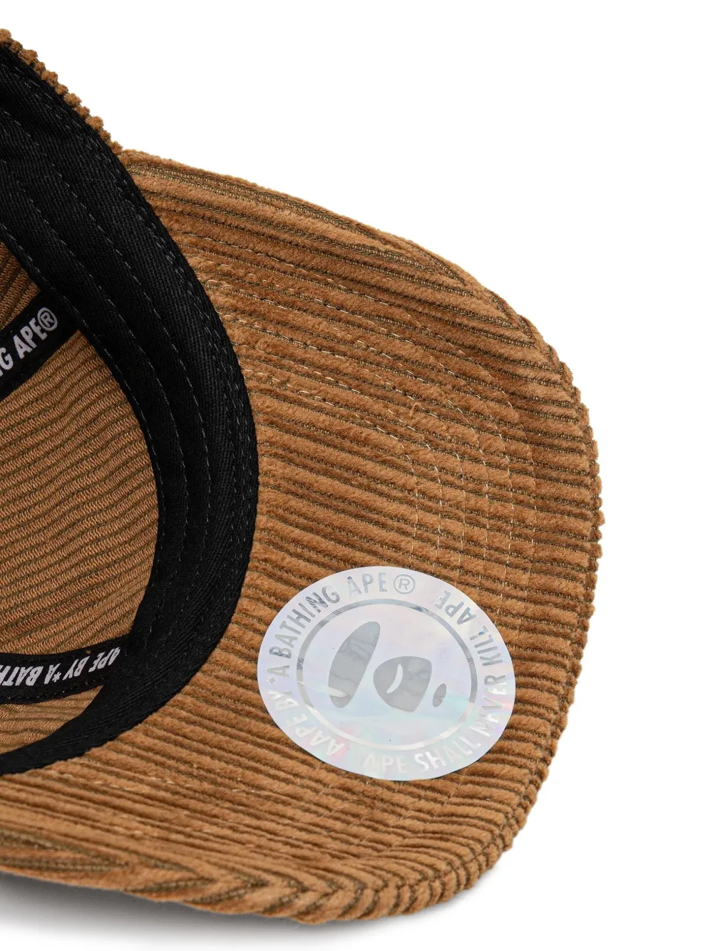 AAPE BY *A BATHING APE Ribfluwelen pet met A-logo Bruin