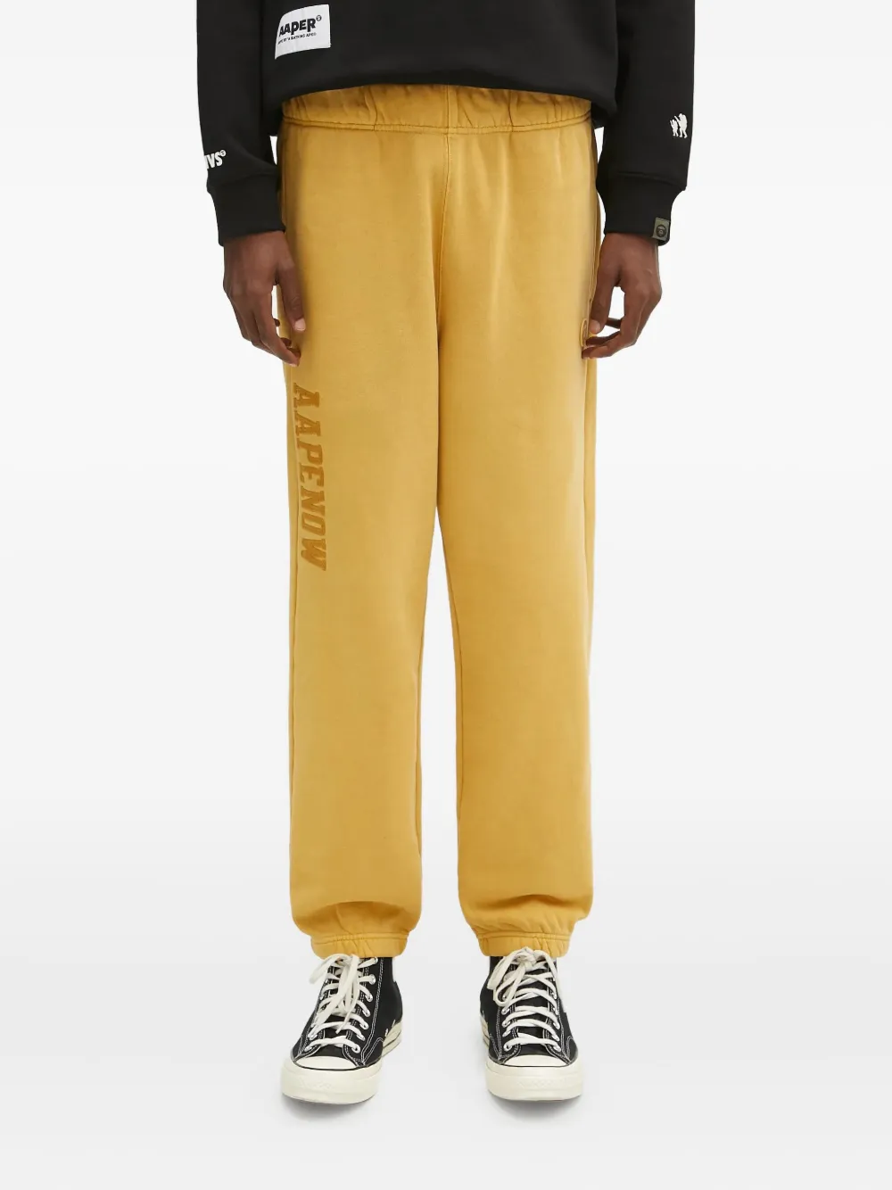 AAPE BY *A BATHING APE Aape Now-logo track pants Geel