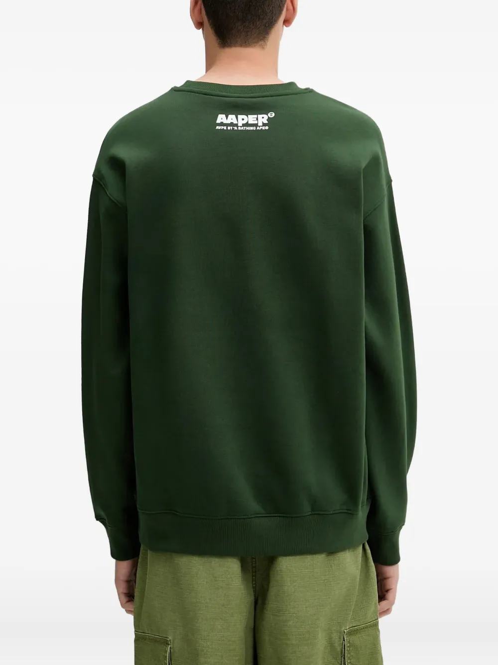 AAPE BY *A BATHING APE-head logo sweatshirt Groen