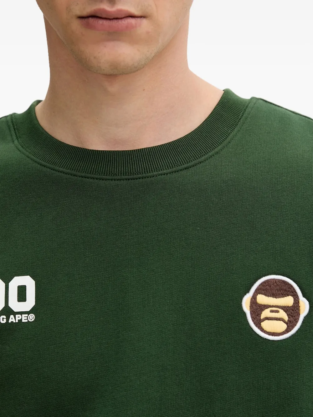 AAPE BY *A BATHING APE-head logo sweatshirt Groen