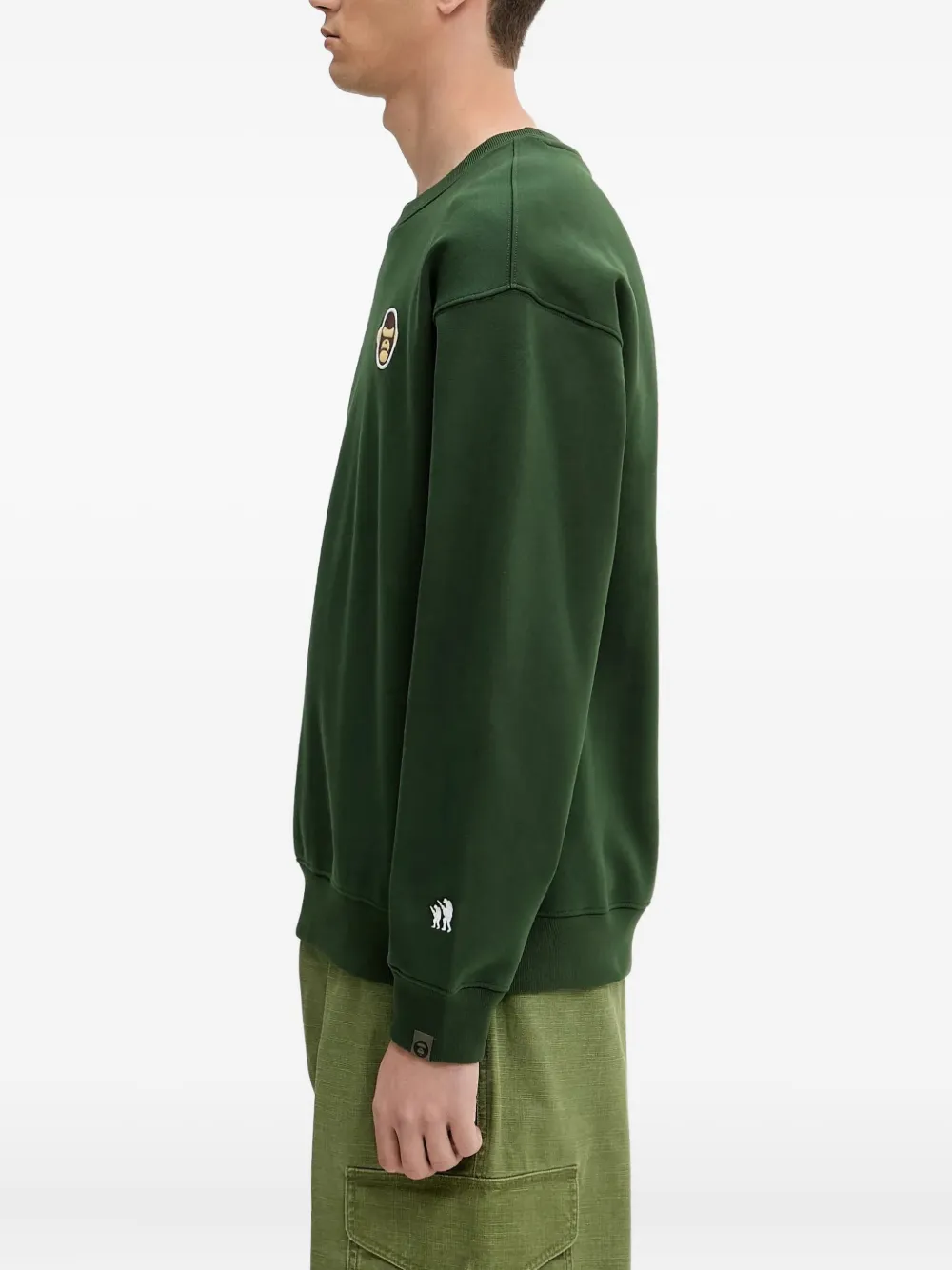 AAPE BY *A BATHING APE-head logo sweatshirt Groen