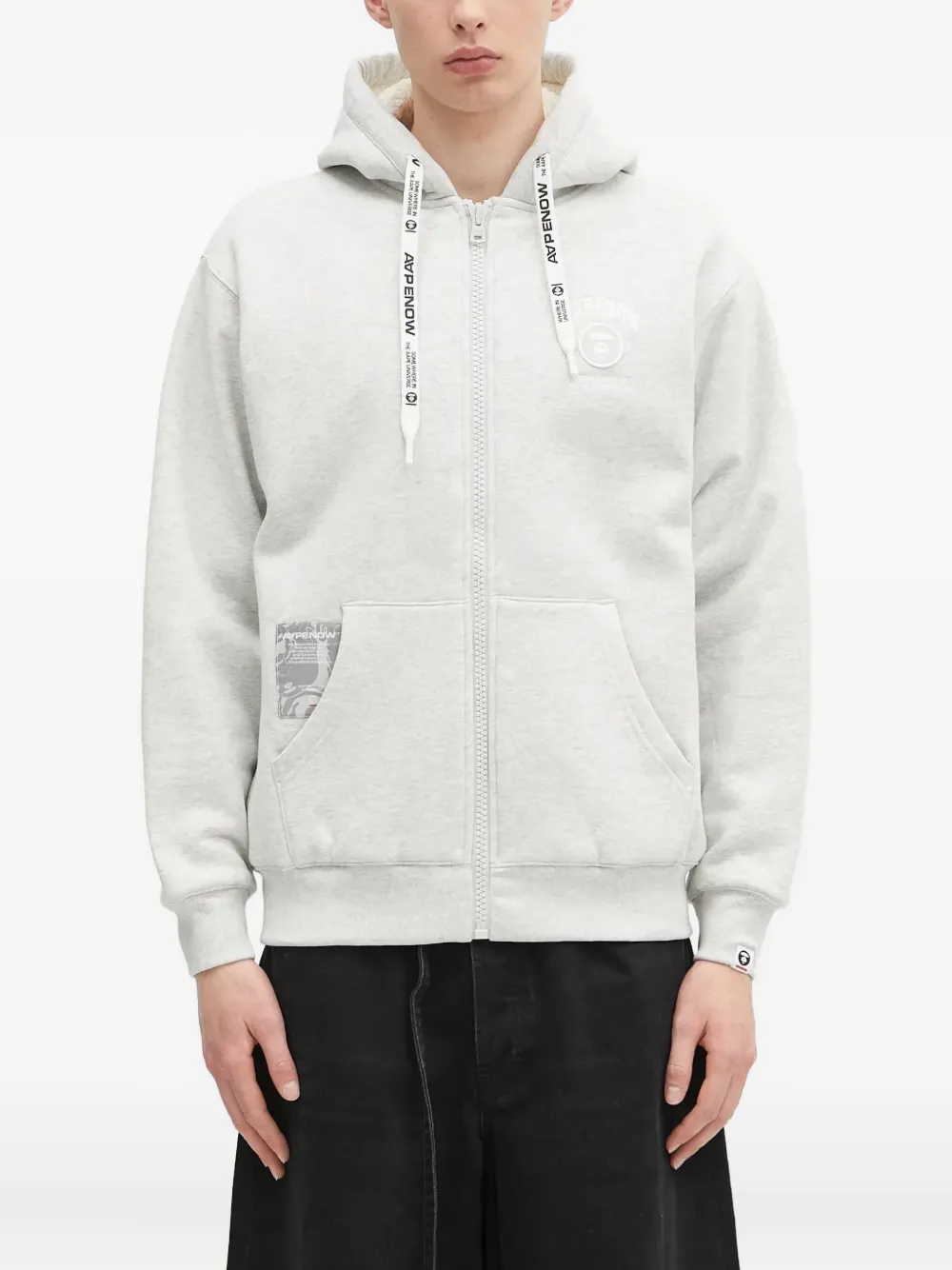 AAPE BY *A BATHING APE logo-detail zip-up hoodie Grijs