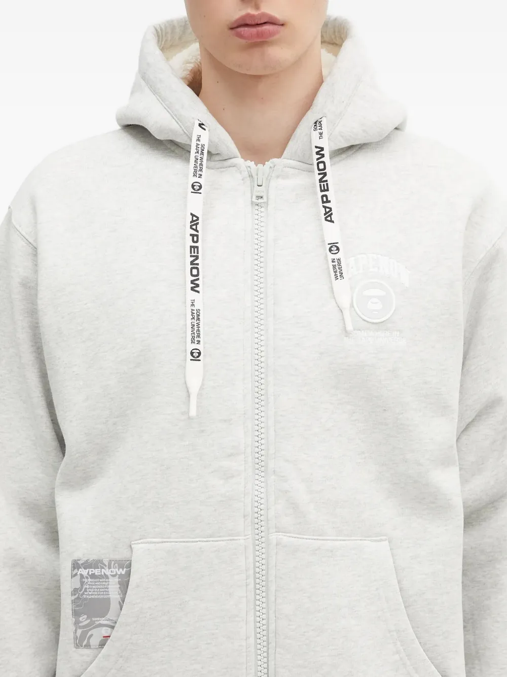 AAPE BY *A BATHING APE Hoodie met logodetail Grijs