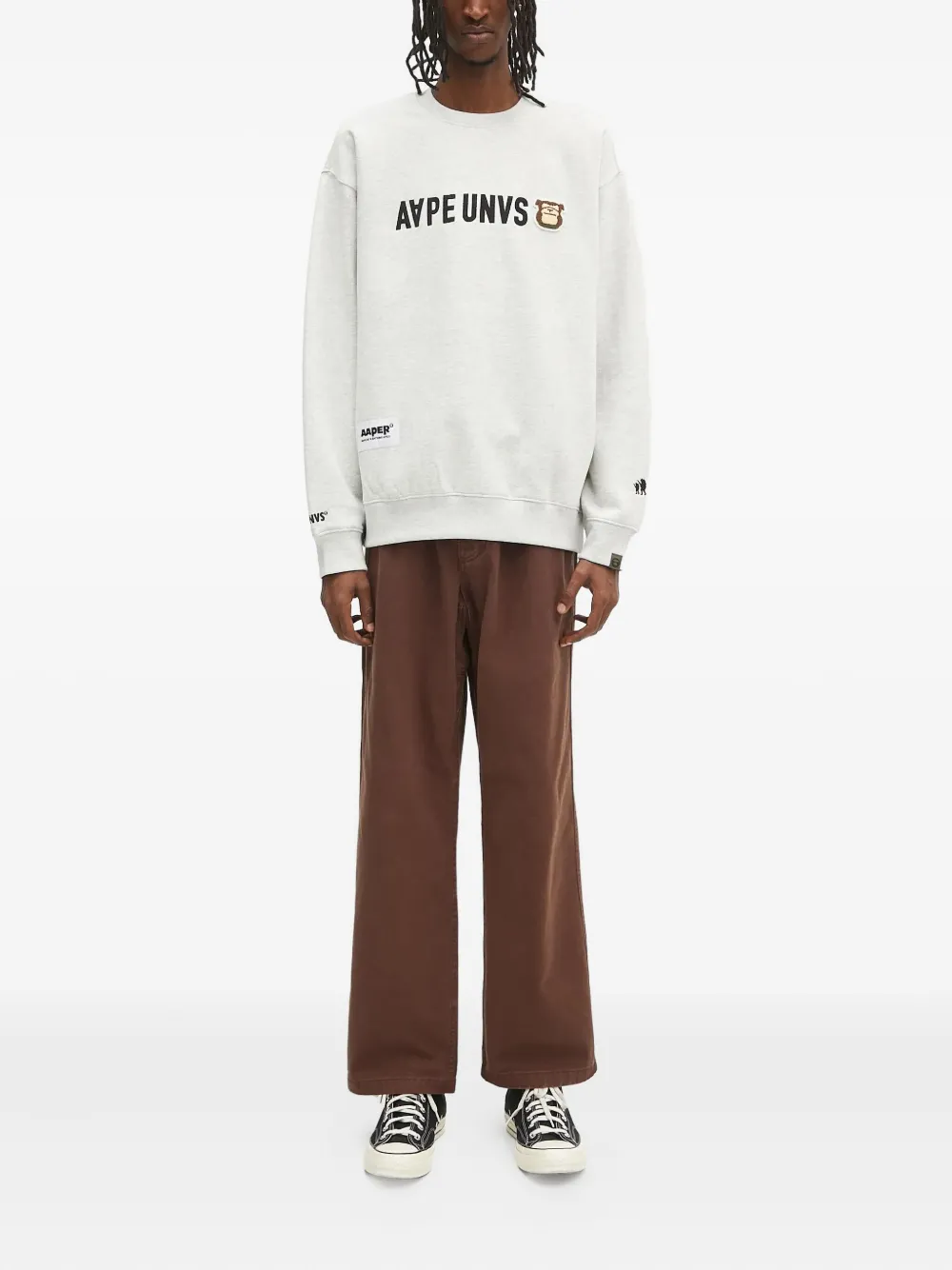 AAPE BY *A BATHING APE Sweater met borduurwerk Grijs