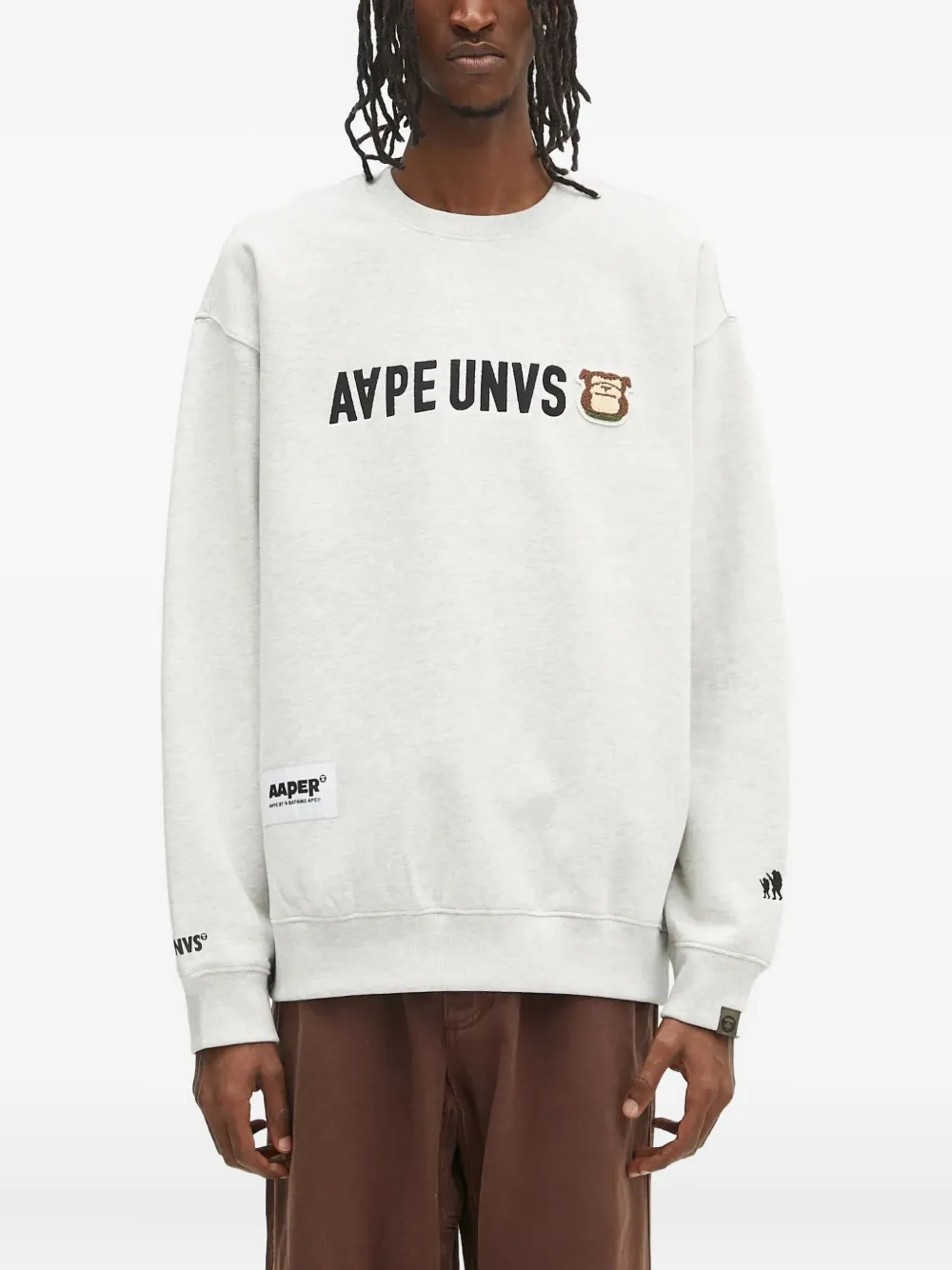 AAPE BY *A BATHING APE embroidered sweatshirt Grijs