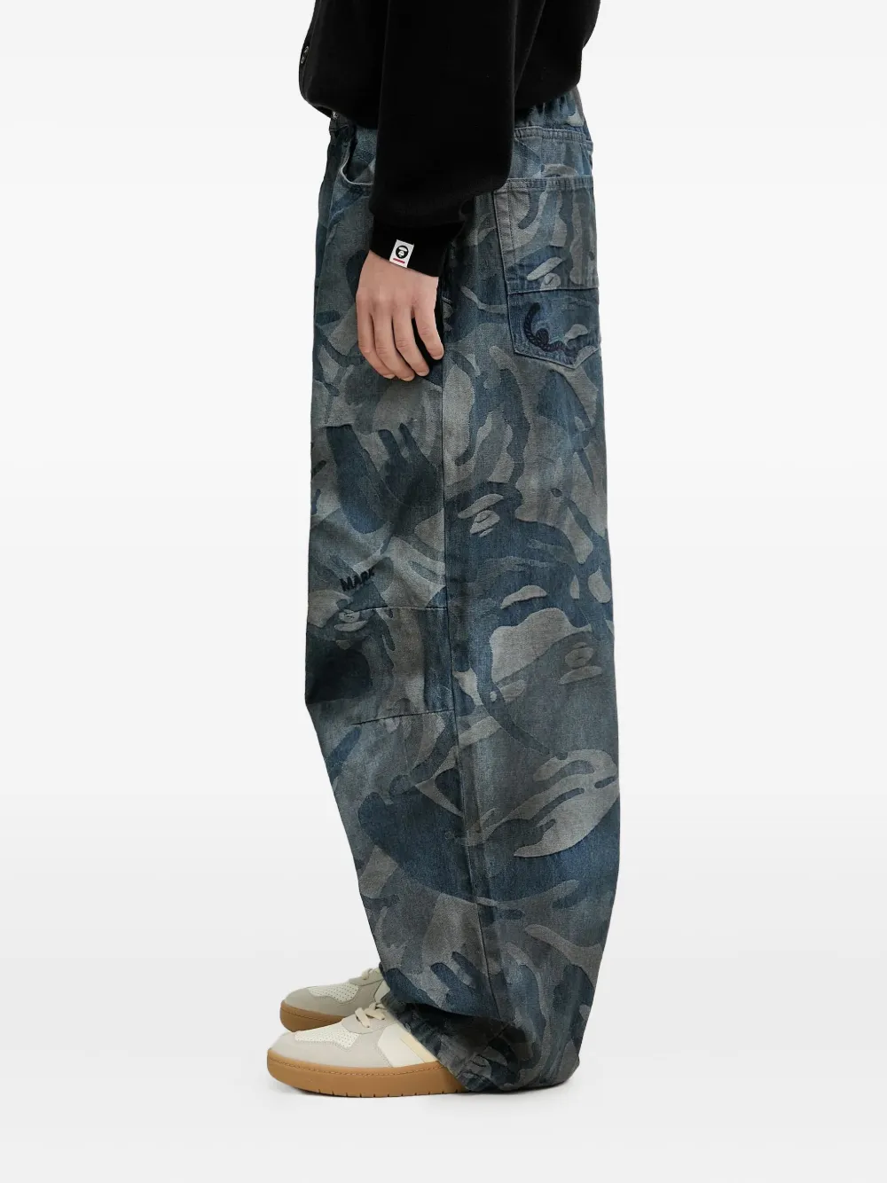AAPE BY *A BATHING APE camouflage-pattern jeans Blauw