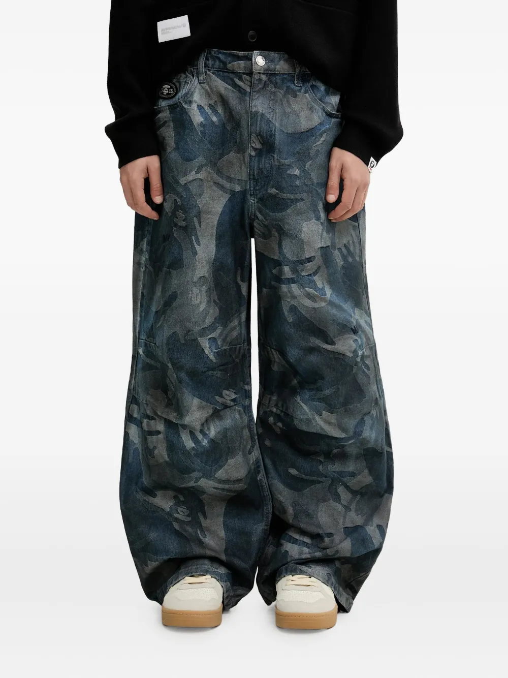 AAPE BY *A BATHING APE camouflage-pattern jeans Blauw