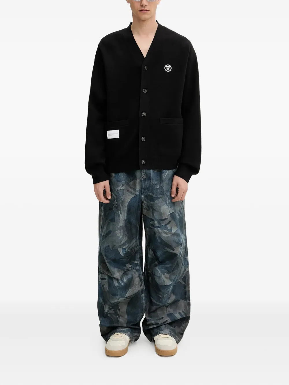AAPE BY *A BATHING APE camouflage-pattern jeans Blauw