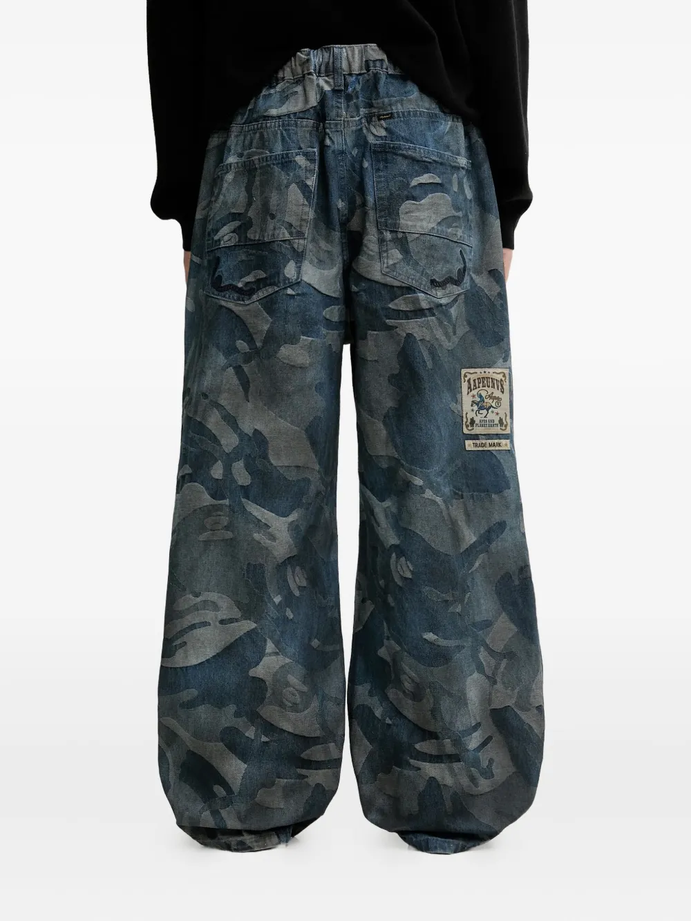 AAPE BY *A BATHING APE camouflage-pattern jeans Blauw