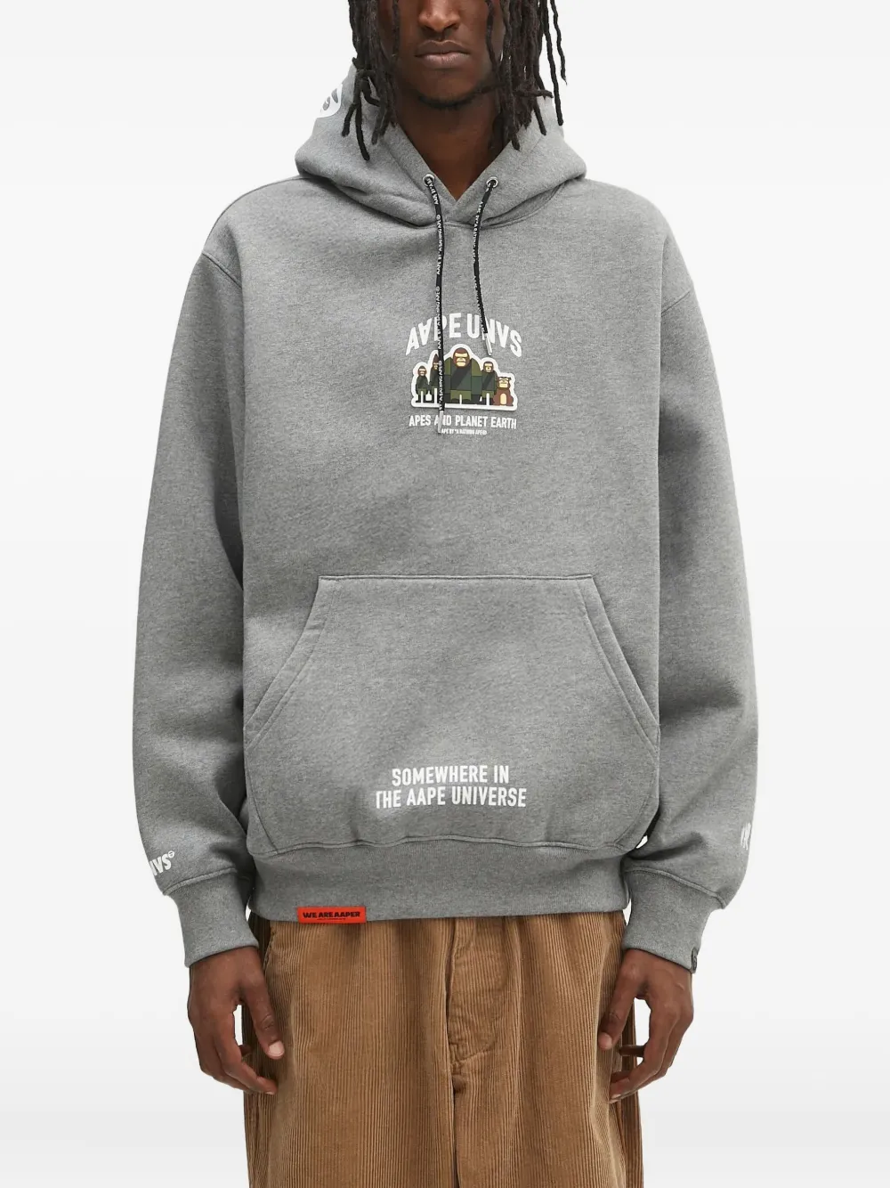 AAPE BY *A BATHING APE text-print hoodie Grijs