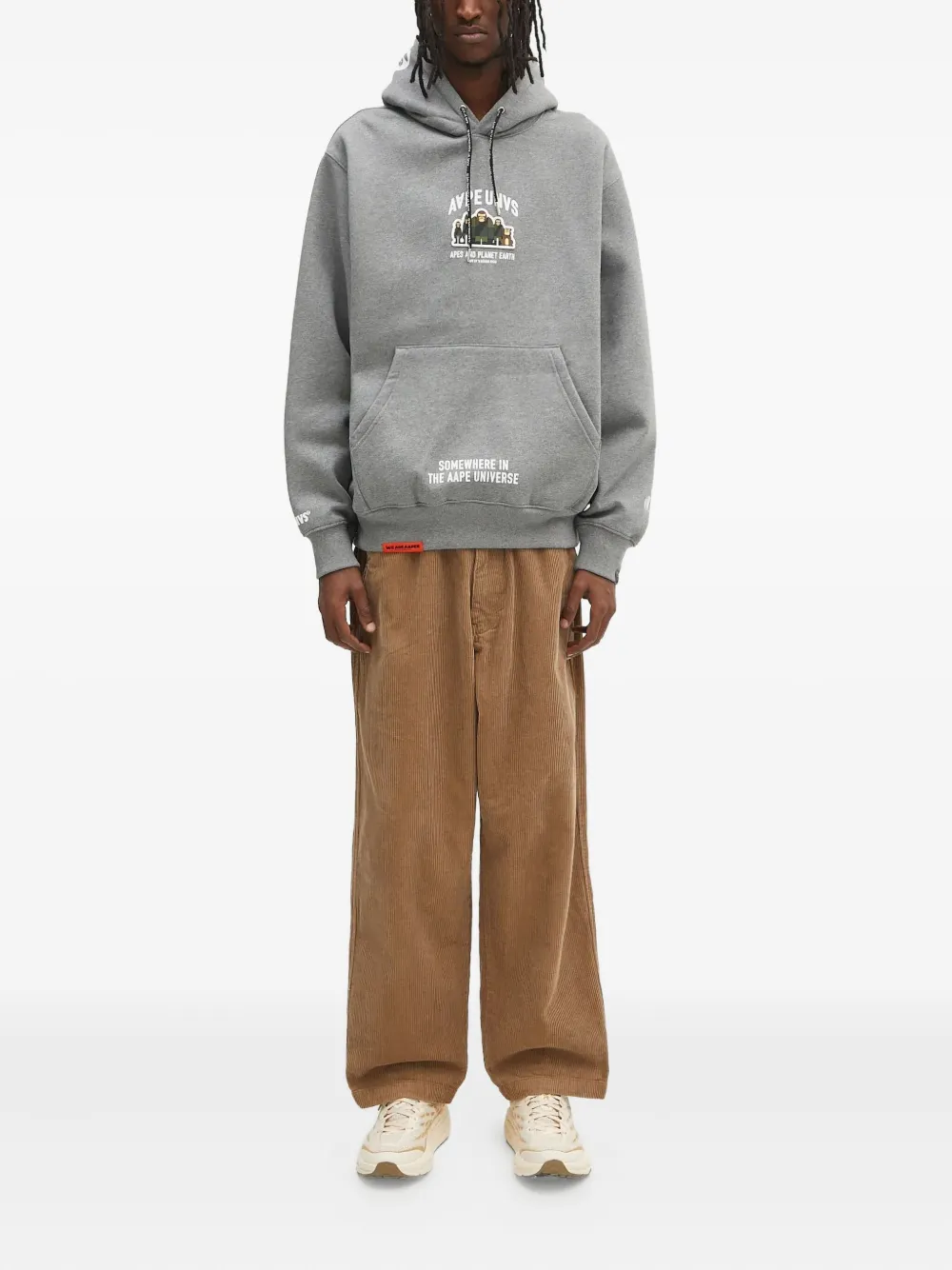 AAPE BY *A BATHING APE text-print hoodie Grijs