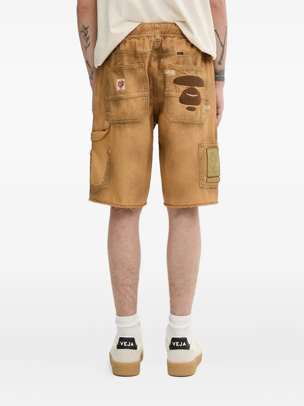 AAPE BY *A BATHING APE Cargo shorts met borduurwerk - Beige