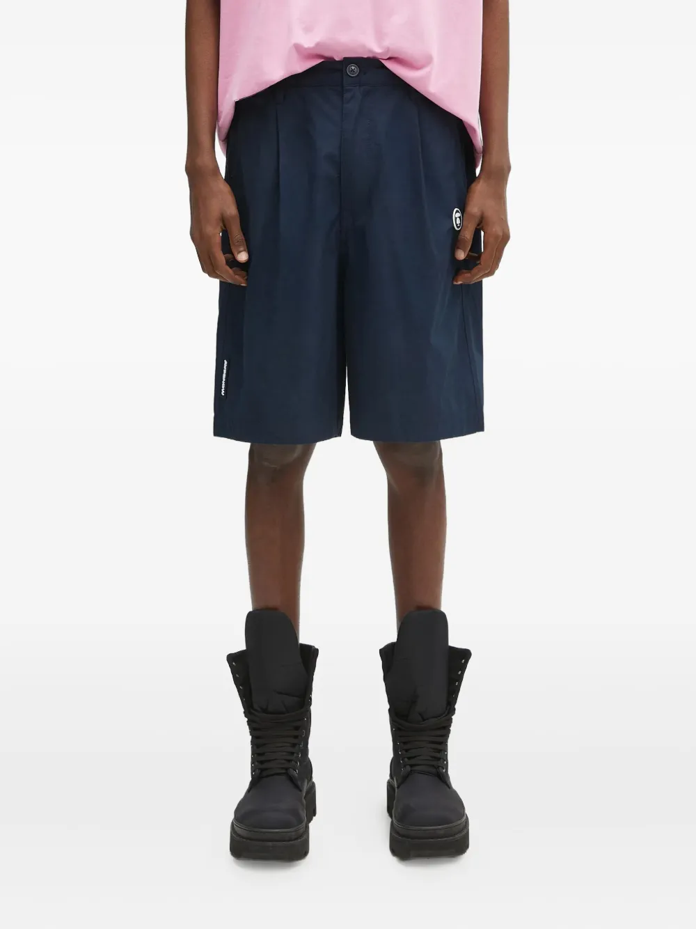 AAPE BY *A BATHING APE® logo-embroidered bermuda shorts | Blue | Image 1