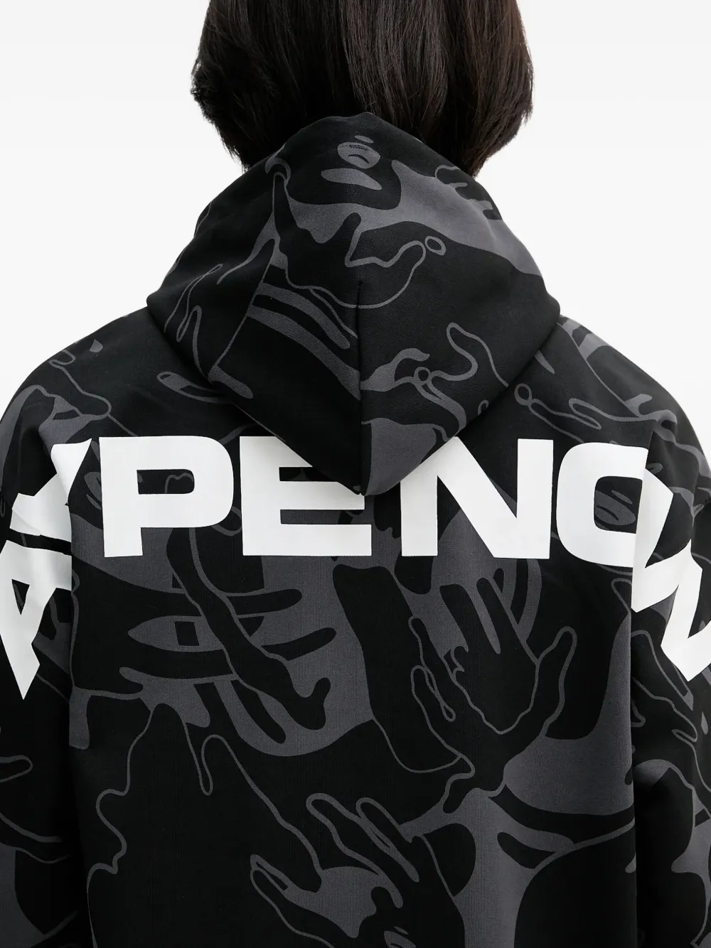 AAPE BY *A BATHING APE Hoodie met handprint en rits Zwart