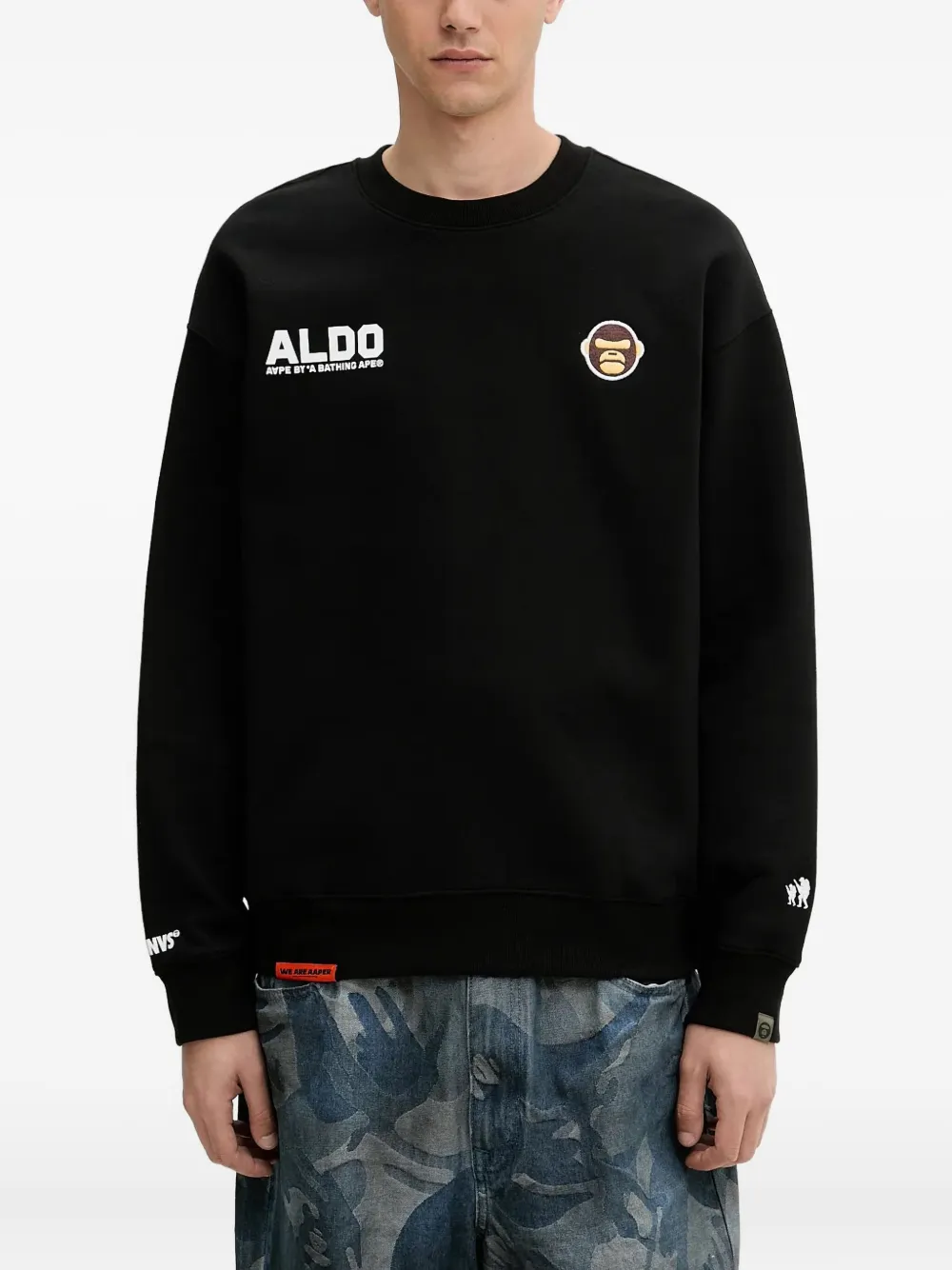 AAPE BY *A BATHING APE monkey-head sweatshirt Zwart