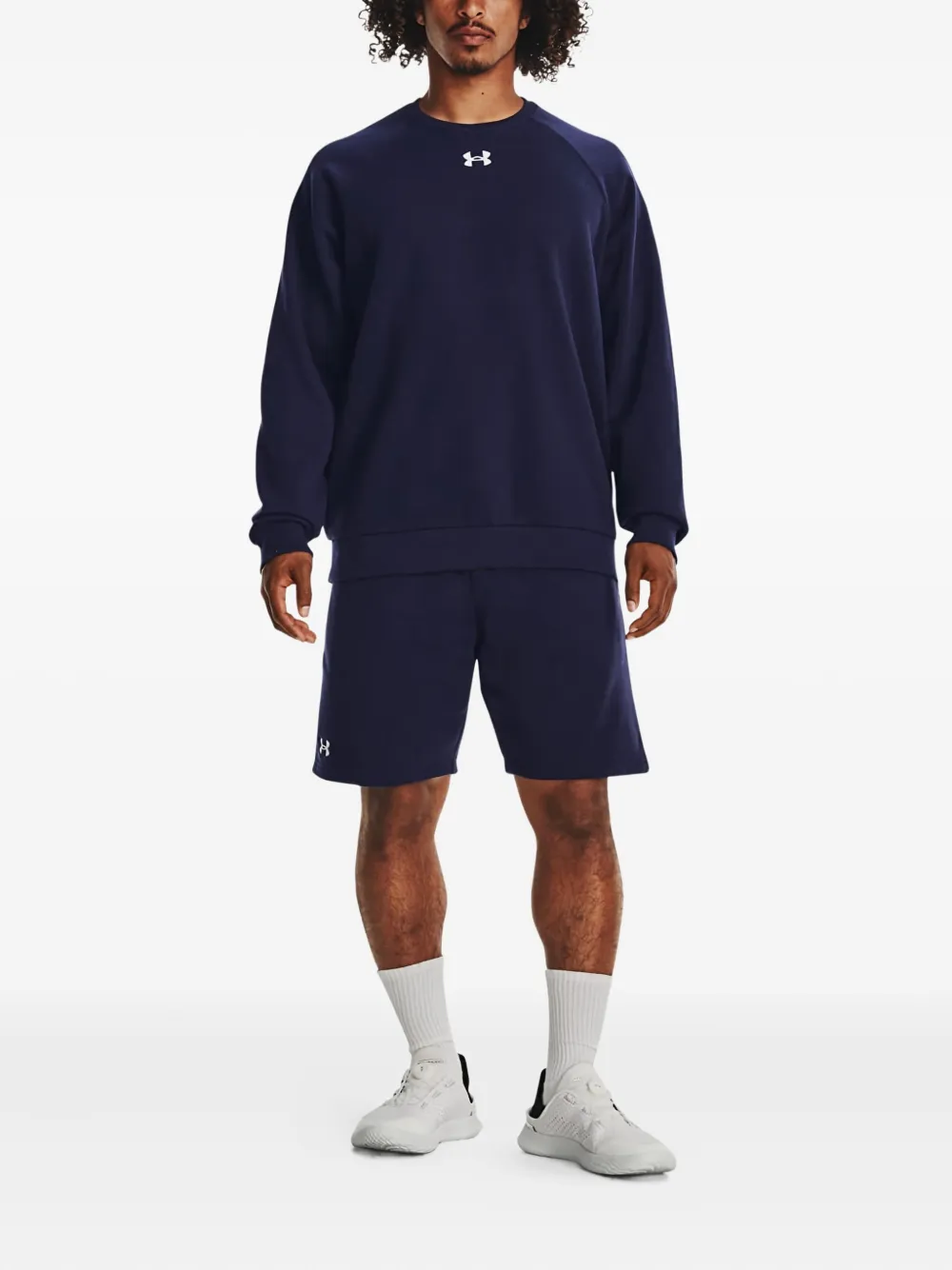 Under Armour Fleece Crew-neck Sweatshirt In Blue