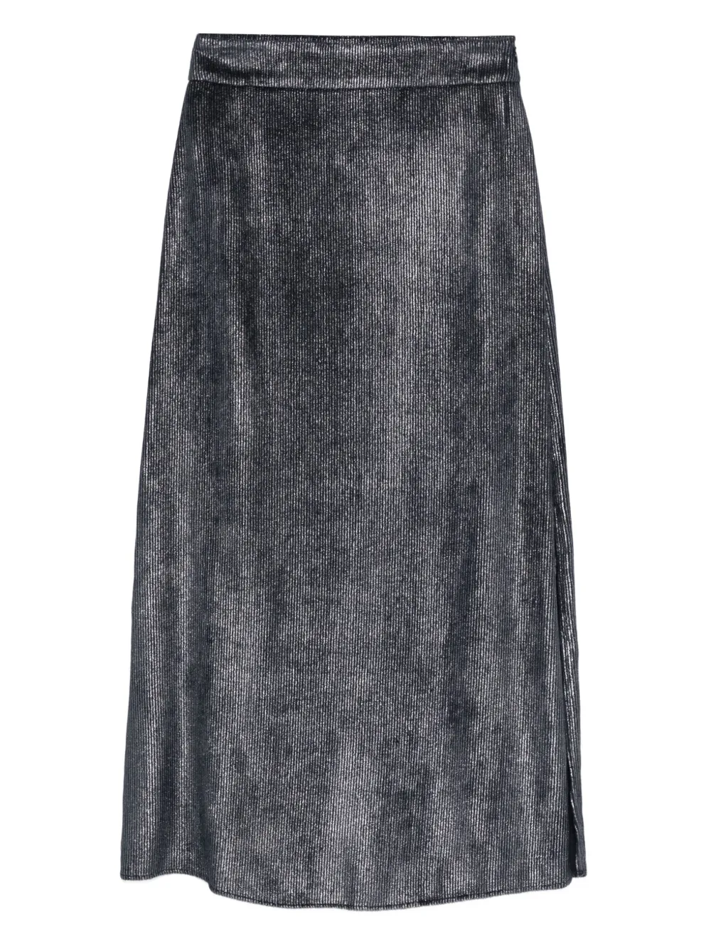 Peserico metallic ribbed midi skirt Blauw