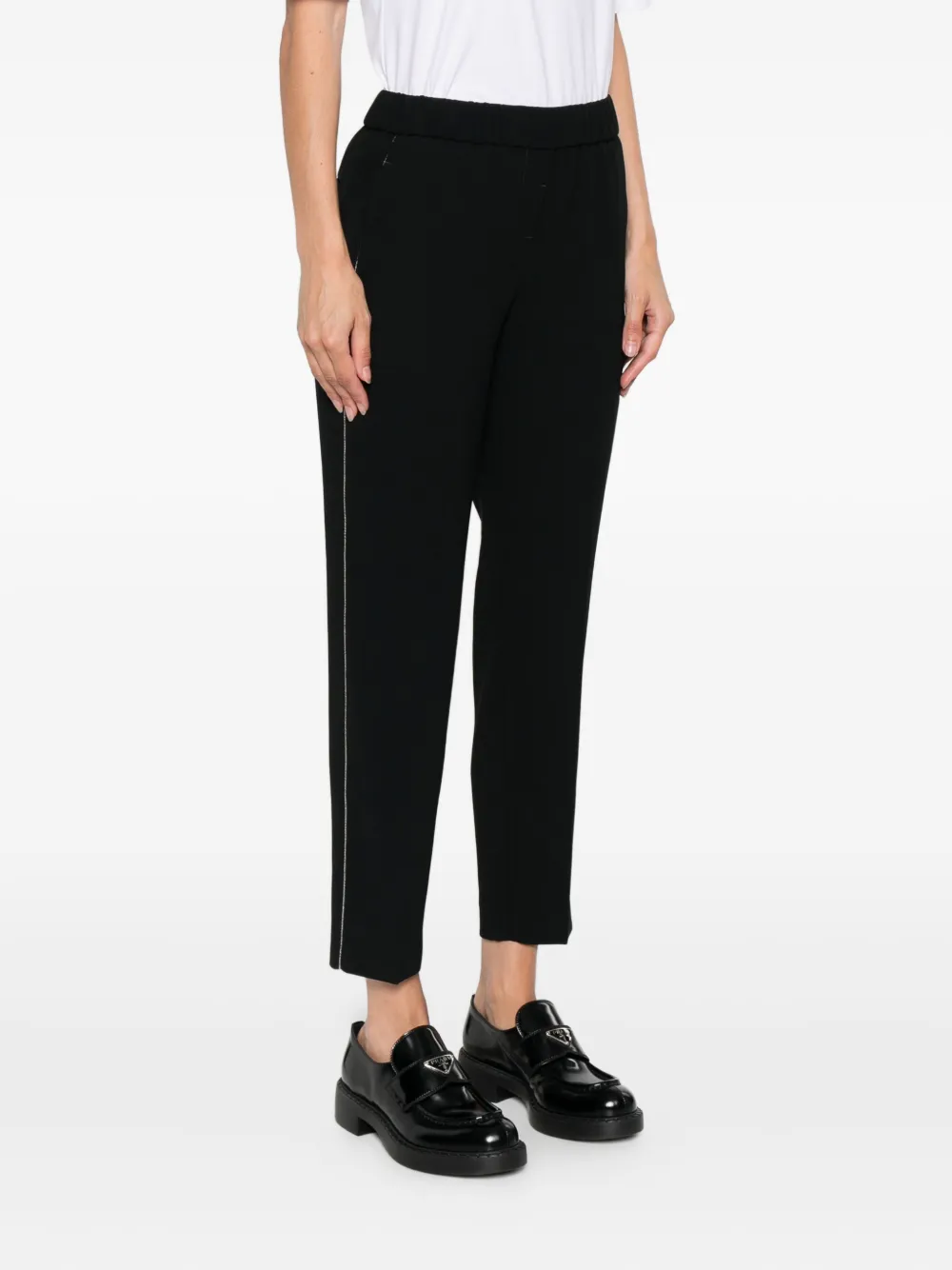 Peserico Broek met elastische tailleband Zwart