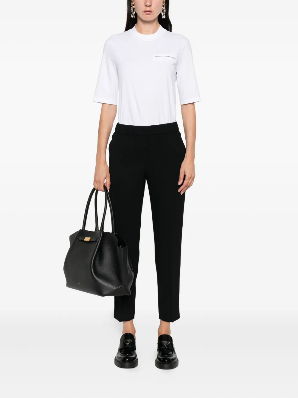 Peserico Broek met elastische tailleband Zwart
