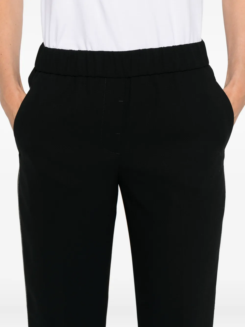 Peserico Broek met elastische tailleband Zwart