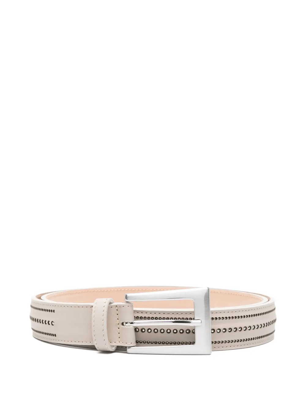 Peserico perforated calfskin belt Beige