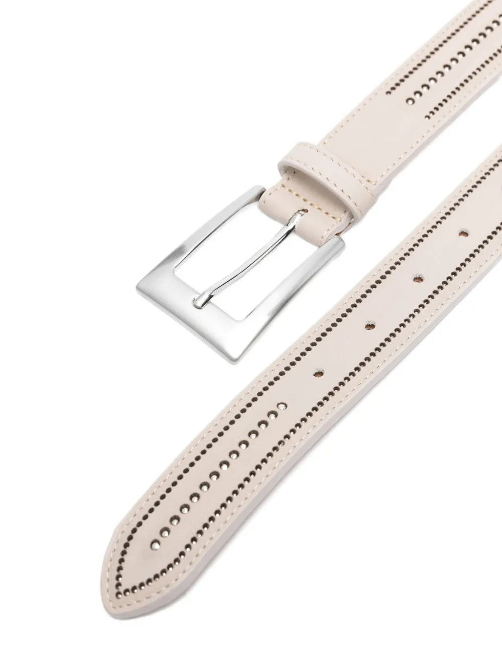 Peserico perforated calfskin belt Beige