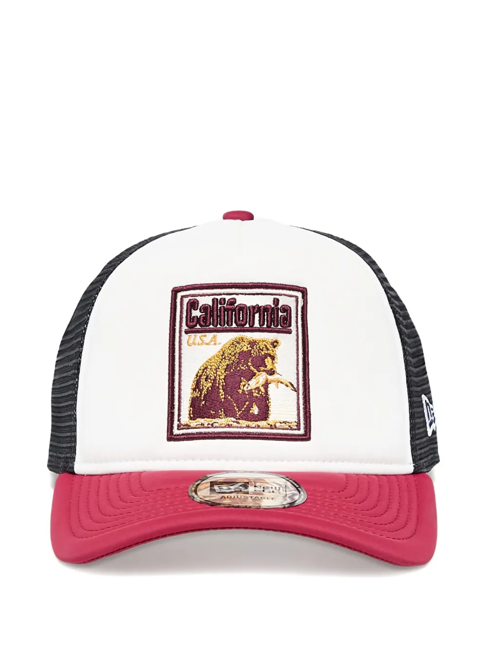 New Era Mens White 9forty Graphic Patch A-frame Stretch-woven Trucker Cap In White