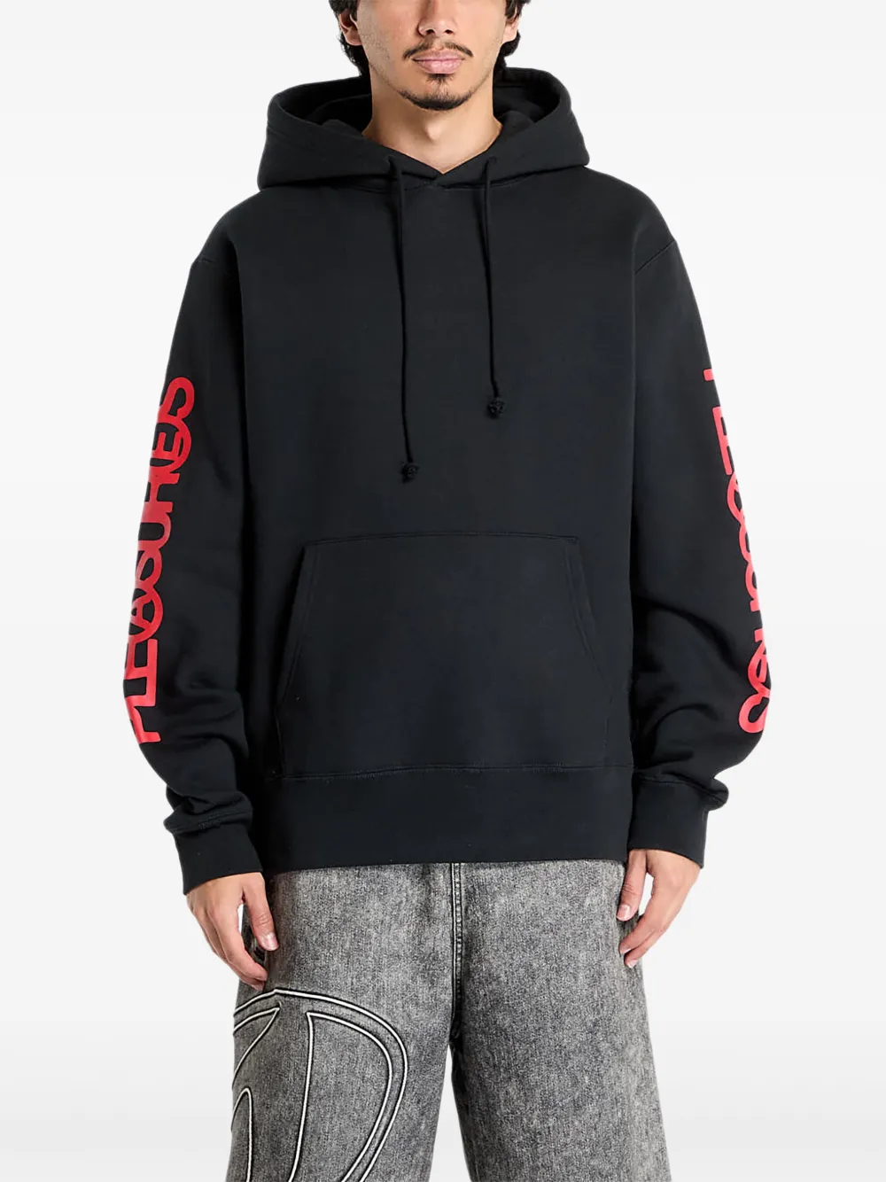 Pleasures Fanzine sleeve-logo hoodie Zwart