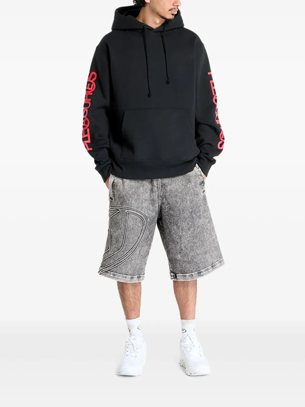 Pleasures Fanzine sleeve-logo hoodie Zwart