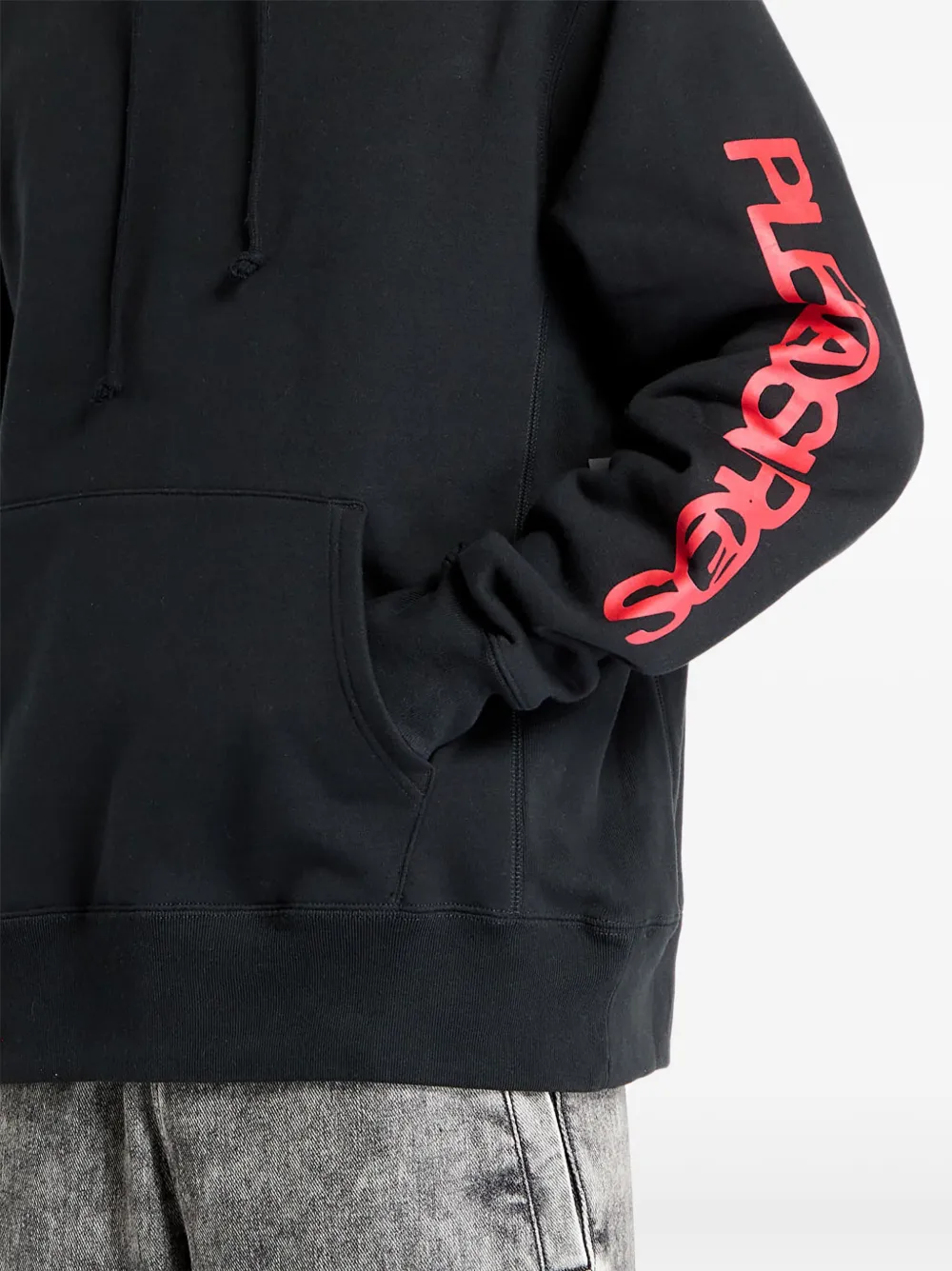 Pleasures Fanzine sleeve-logo hoodie Zwart