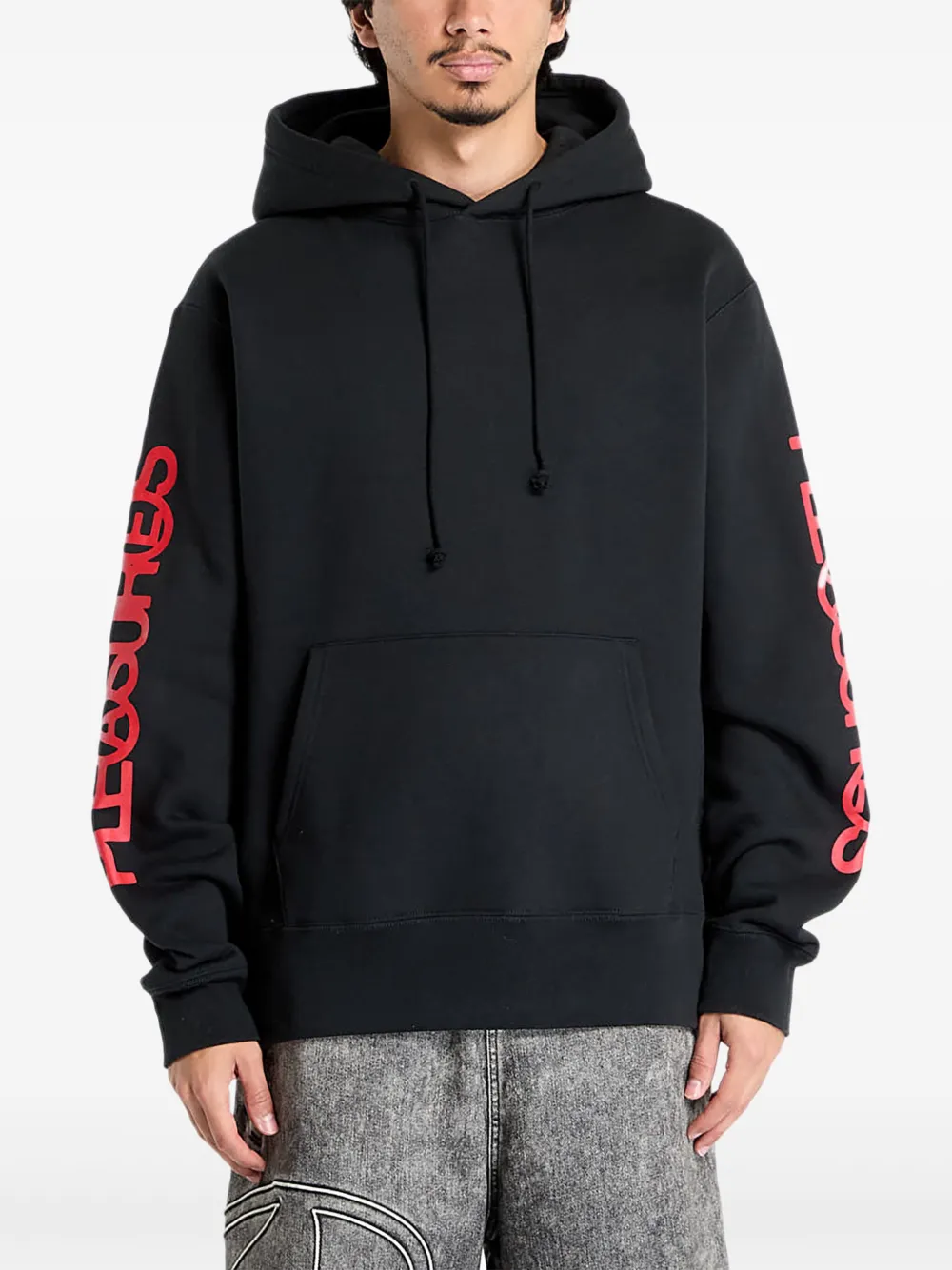 Pleasures Fanzine sleeve-logo hoodie Zwart