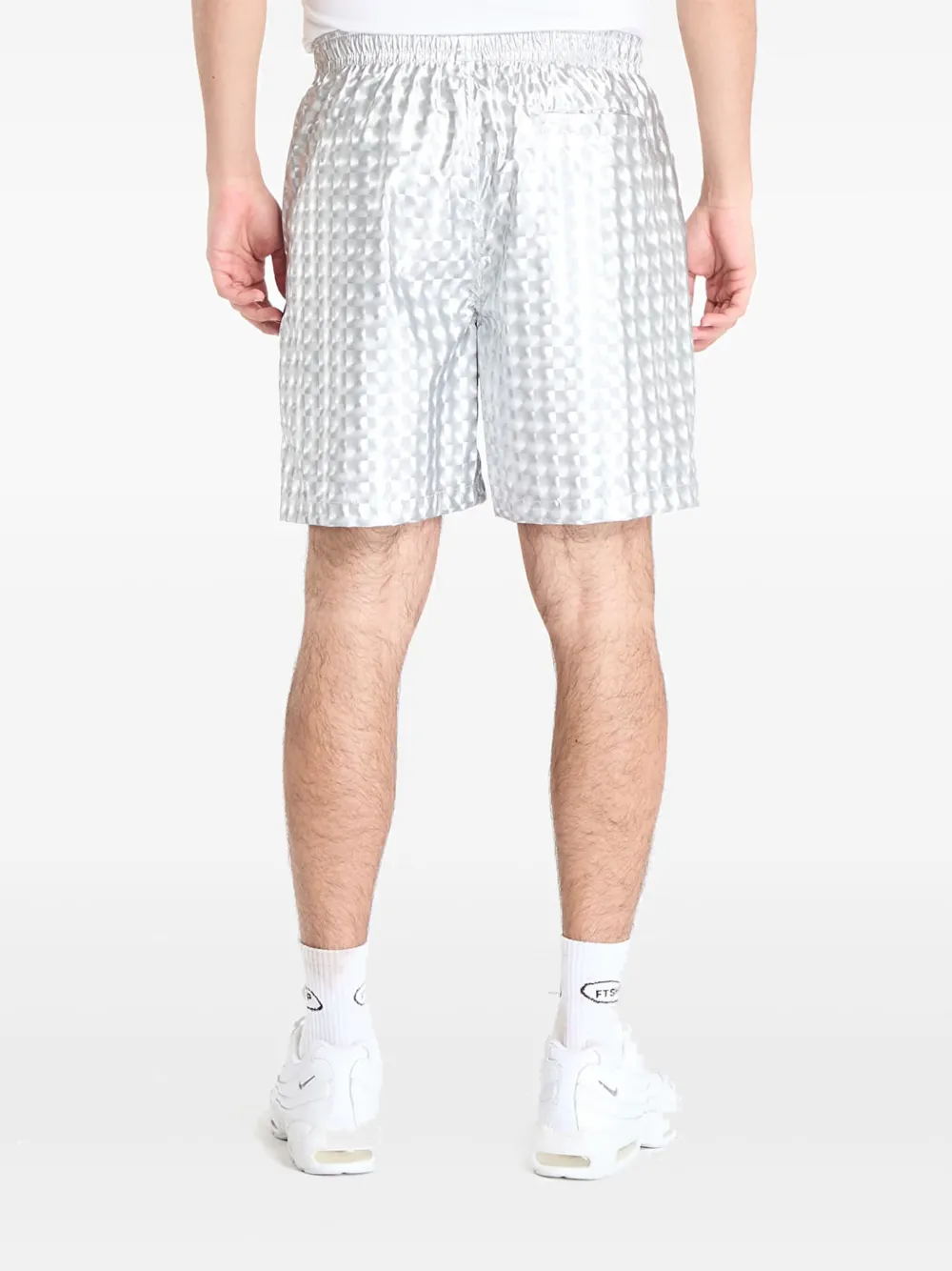 Pleasures Pulley geometric-pattern shorts Grijs