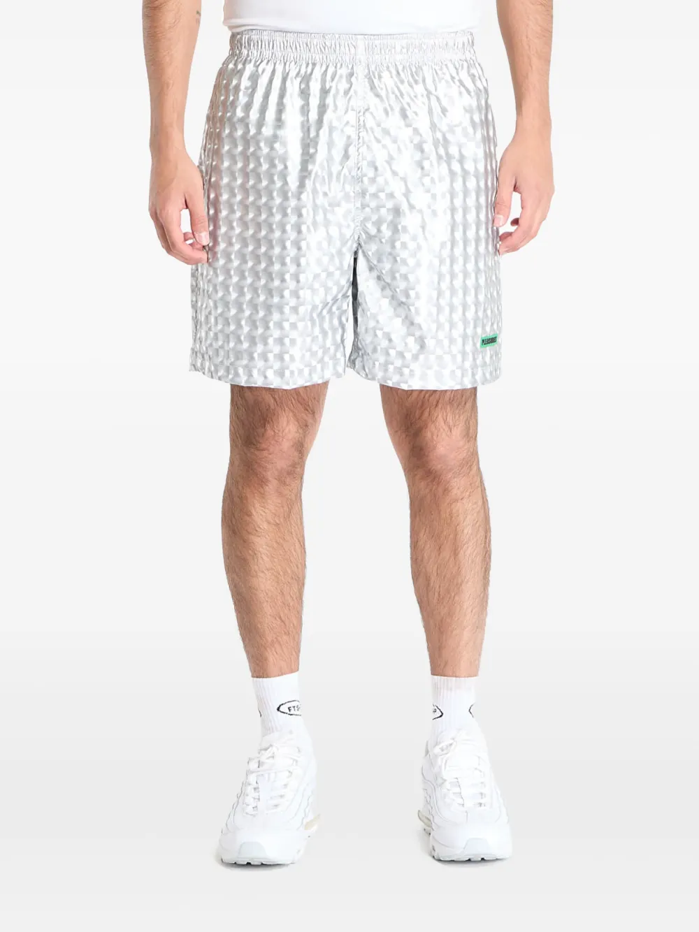 Pleasures Pulley geometric-pattern shorts Grijs