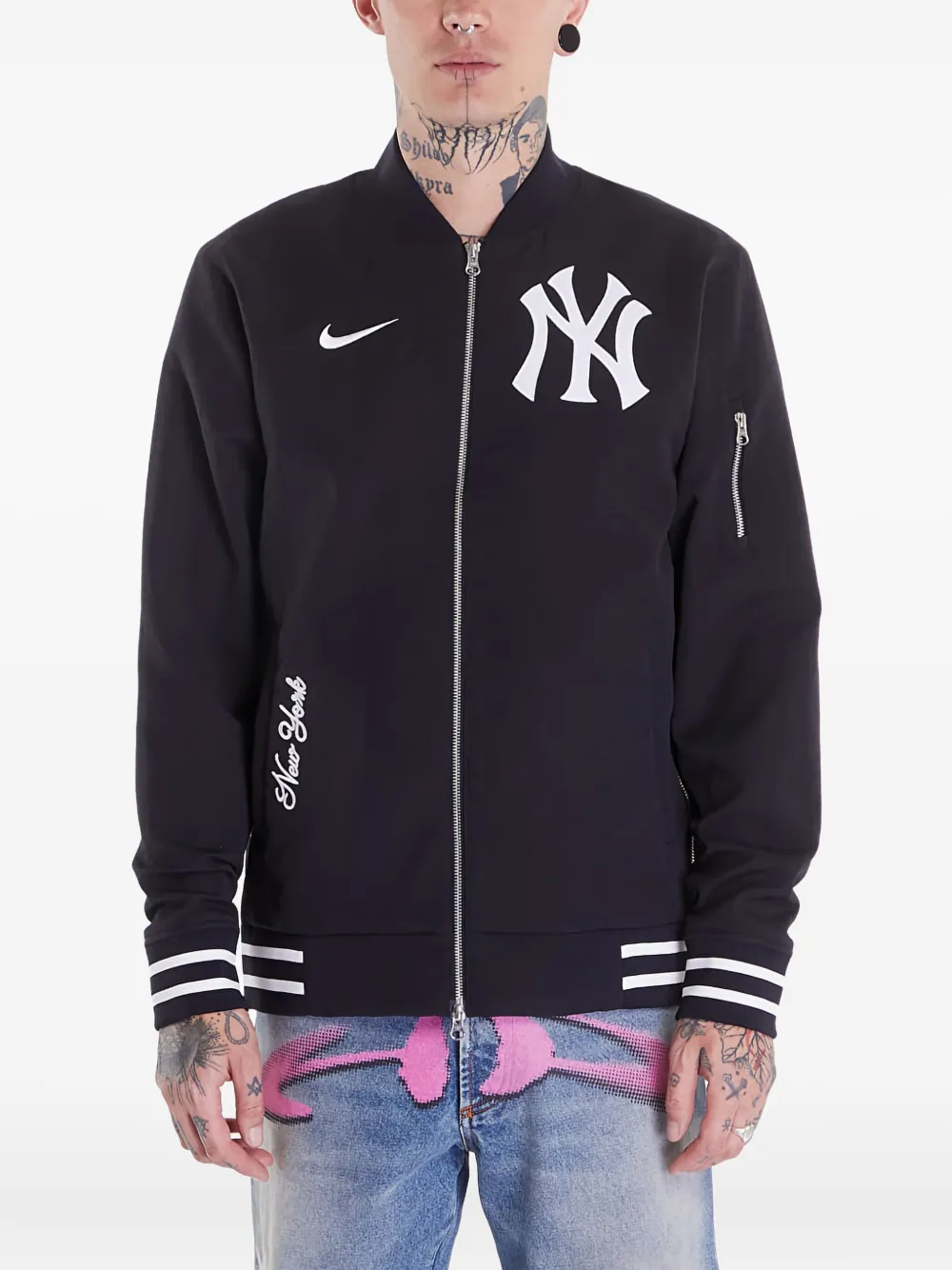 Nike x New York Yankees bomber jacket Zwart