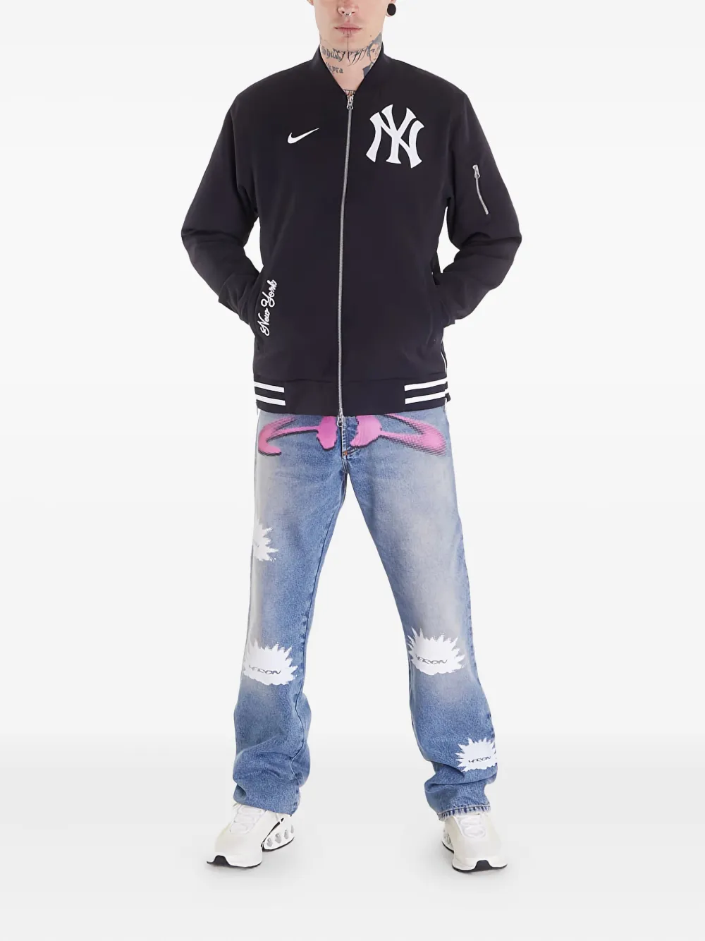 Nike x New York Yankees bomber jacket Zwart