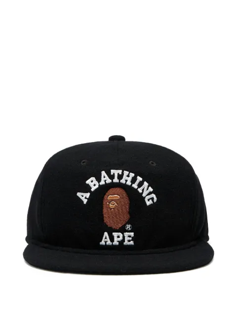 A BATHING APE® College logo-detailed wool cap